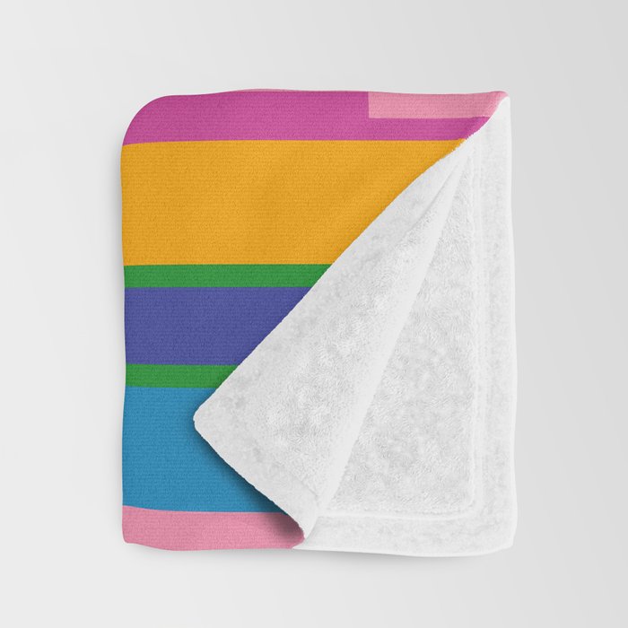 Colorful and Bold Geo Chain Geometric Color Block Stripes Vertical Pattern 2 Throw Blanket Gallery Image 3