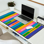 Colorful and Bold Geo Chain Geometric Color Block Stripes Vertical Pattern 2 Desk Mat Gallery Image 2