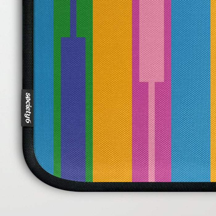 Colorful and Bold Geo Chain Geometric Color Block Stripes Vertical Pattern 2 Laptop Sleeve Gallery Image 3
