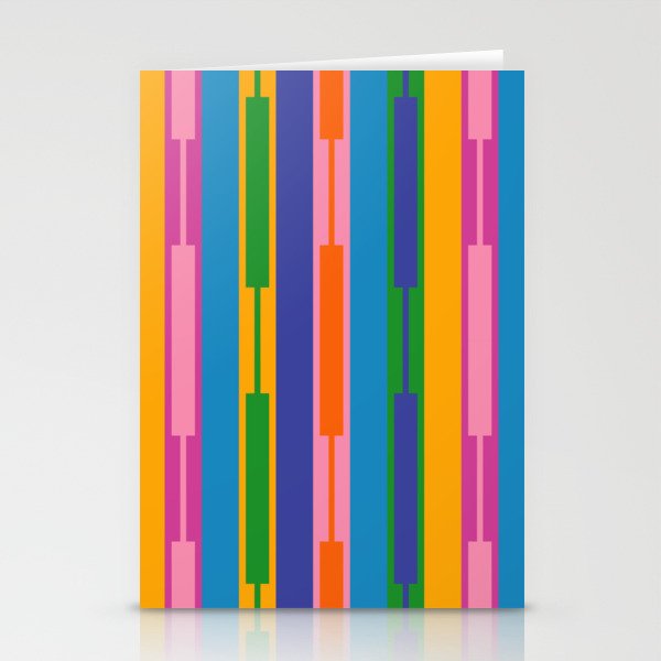 Colorful and Bold Geo Chain Geometric Color Block Stripes Vertical Pattern 2 Stationery Card Gallery Image 2