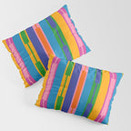 Colorful and Bold Geo Chain Geometric Color Block Stripes Vertical Pattern 2 Pillow Sham Gallery Image 3