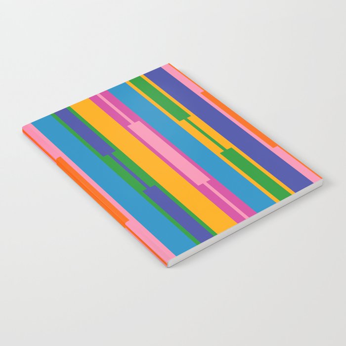 Colorful and Bold Geo Chain Geometric Color Block Stripes Vertical Pattern 2 Notebook Gallery Image 2
