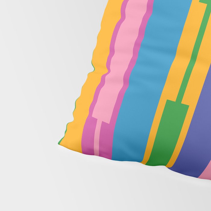 Colorful and Bold Geo Chain Geometric Color Block Stripes Vertical Pattern 2 Pillow Sham Gallery Image 4
