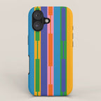 Colorful and Bold Geo Chain Geometric Color Block Stripes Vertical Pattern 2 iPhone Case Gallery Image 1