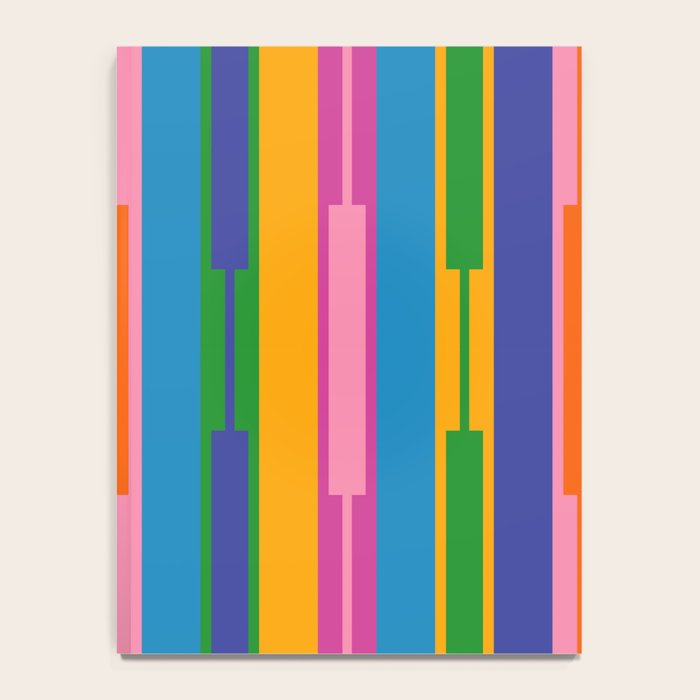 Colorful and Bold Geo Chain Geometric Color Block Stripes Vertical Pattern 2 Notebook Gallery Image 4
