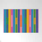 Colorful and Bold Geo Chain Geometric Color Block Stripes Vertical Pattern 2 Welcome Mat Gallery Image 1