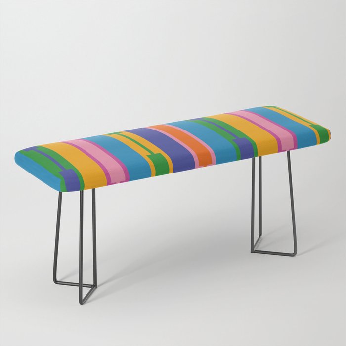 Colorful and Bold Geo Chain Geometric Color Block Stripes Vertical Pattern 2 Bench Gallery Image 1