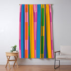 Colorful and Bold Geo Chain Geometric Color Block Stripes Vertical Pattern 2 Window Curtain Gallery Image 5