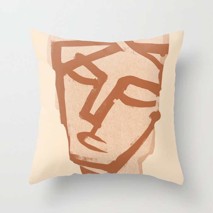 Abstract Face 90 Throw Pillow Gallery Image 6