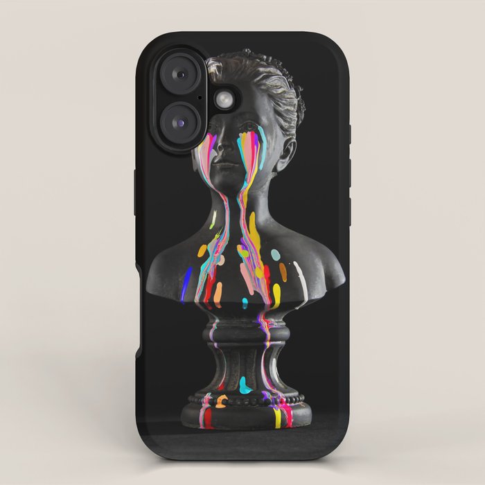 The Girl With Stars In Her Eyes (On Black) iPhone Case Gallery Image 1