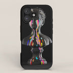 The Girl With Stars In Her Eyes (On Black) iPhone Case Gallery Image 1