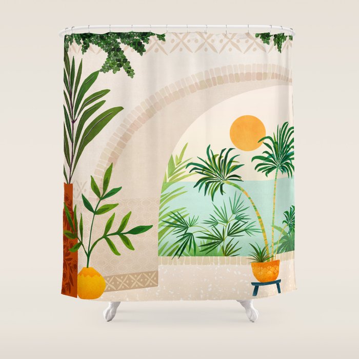 Baja Seaside Landscape Shower Curtain Gallery Image 1