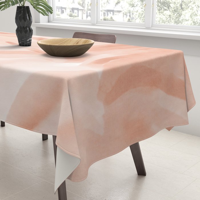 Pastel watercolor leaf detail Tablecloth Gallery Image 3