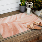Pastel watercolor leaf detail Outdoor Rug Gallery Image 2