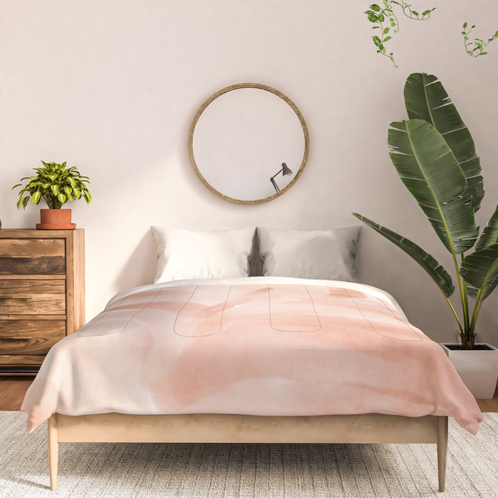 Pastel watercolor leaf detail Comforter Gallery Image 3