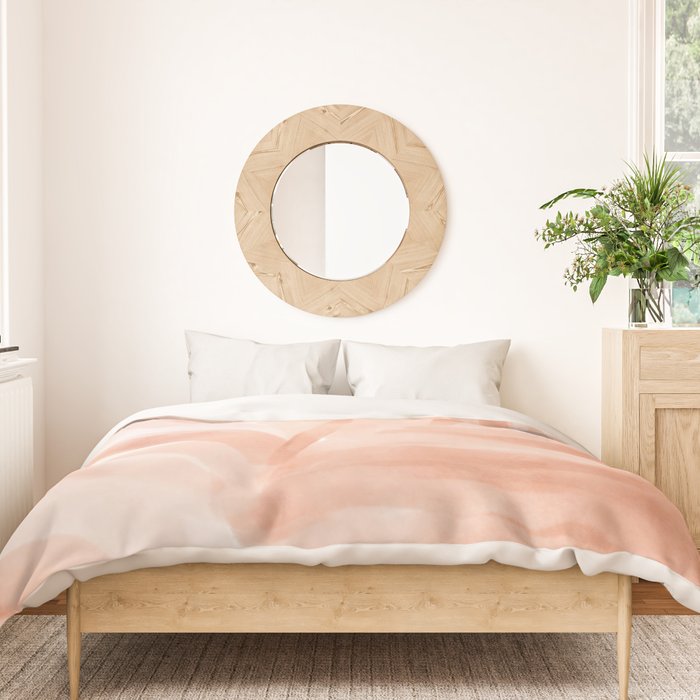 Pastel watercolor leaf detail Duvet Cover Gallery Image 3