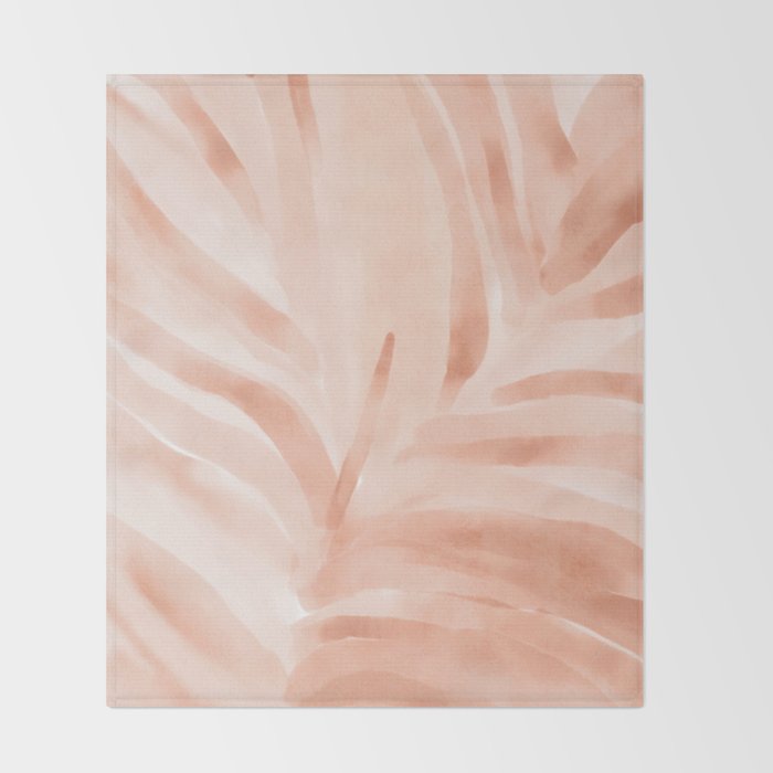 Pastel watercolor leaf detail Throw Blanket Gallery Image 2