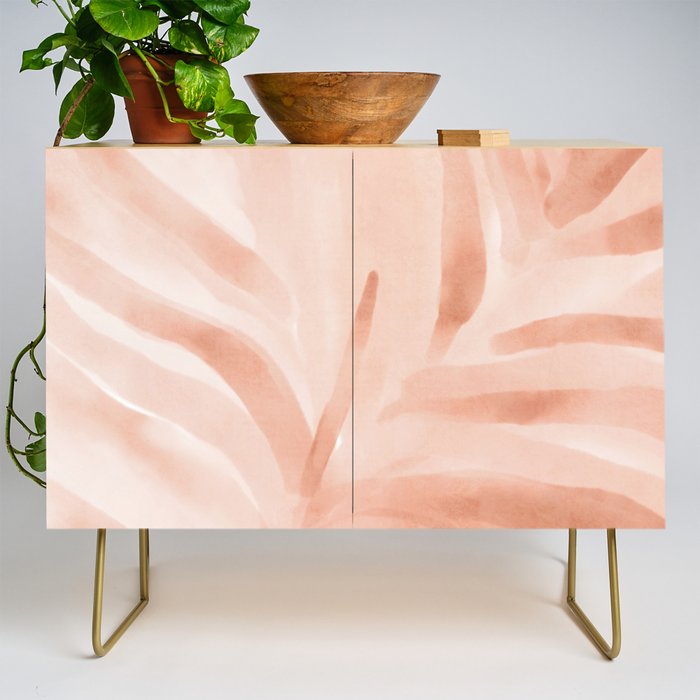 Pastel watercolor leaf detail Credenza Gallery Image 1