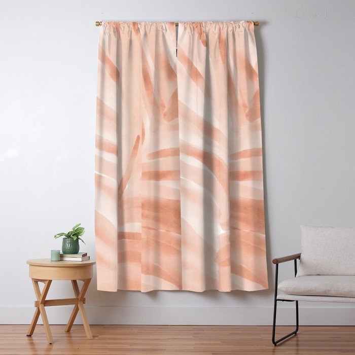Pastel watercolor leaf detail Window Curtain Gallery Image 5