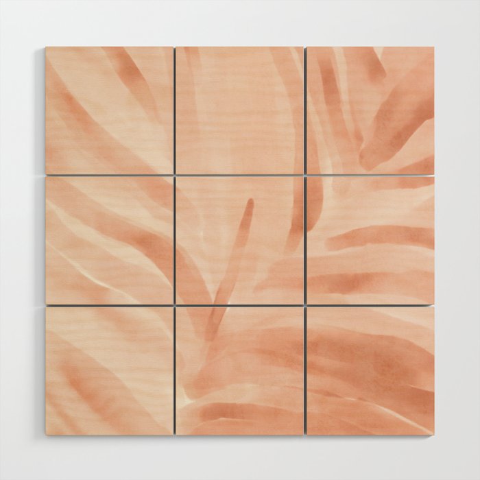 Pastel watercolor leaf detail Wood Wall Art Gallery Image 1