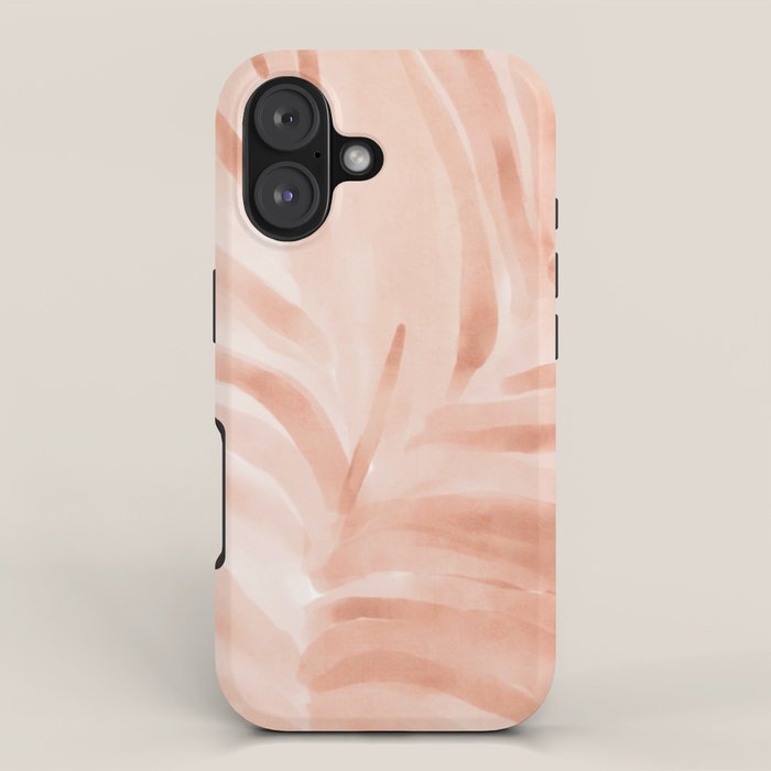 Pastel watercolor leaf detail iPhone Case Gallery Image 1