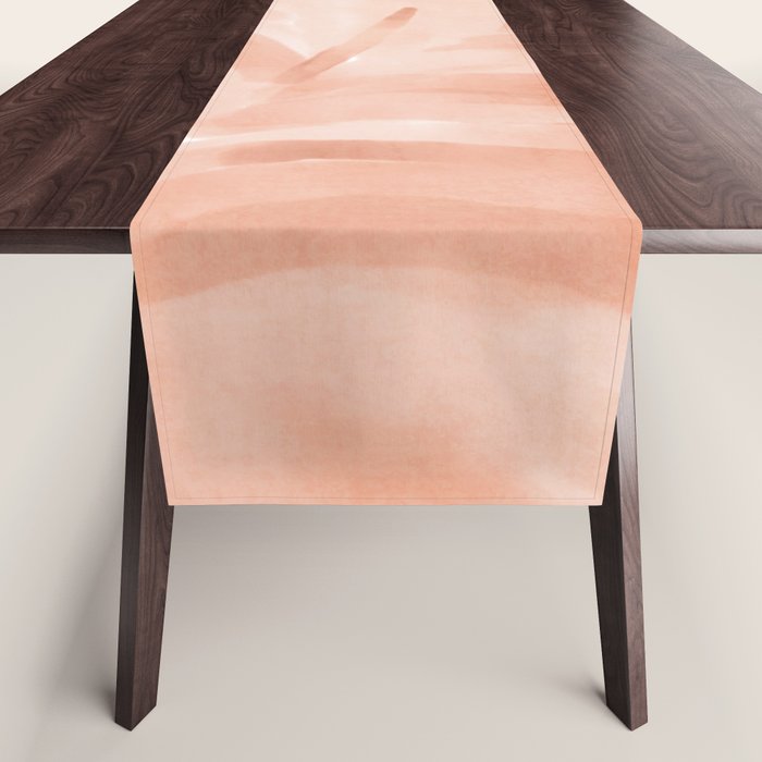 Pastel watercolor leaf detail Table Runner Gallery Image 1