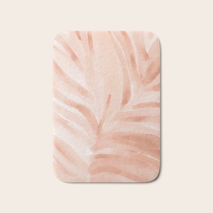 Pastel watercolor leaf detail Bath Mat Gallery Image 1