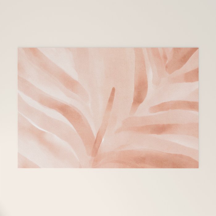Pastel watercolor leaf detail Welcome Mat Gallery Image 1