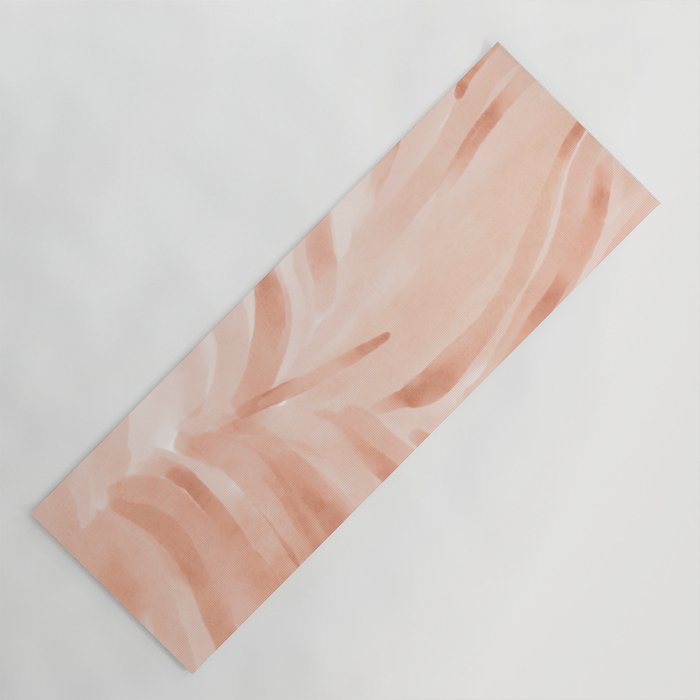 Pastel watercolor leaf detail Yoga Mat Gallery Image 1