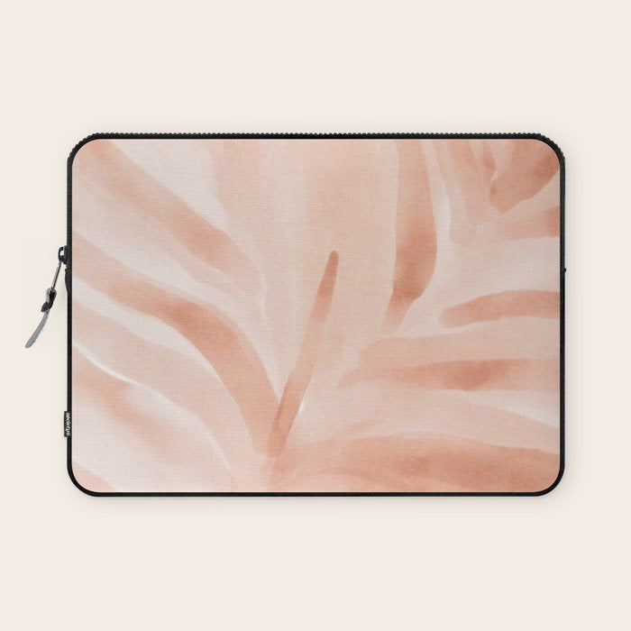Pastel watercolor leaf detail Laptop Sleeve Gallery Image 1