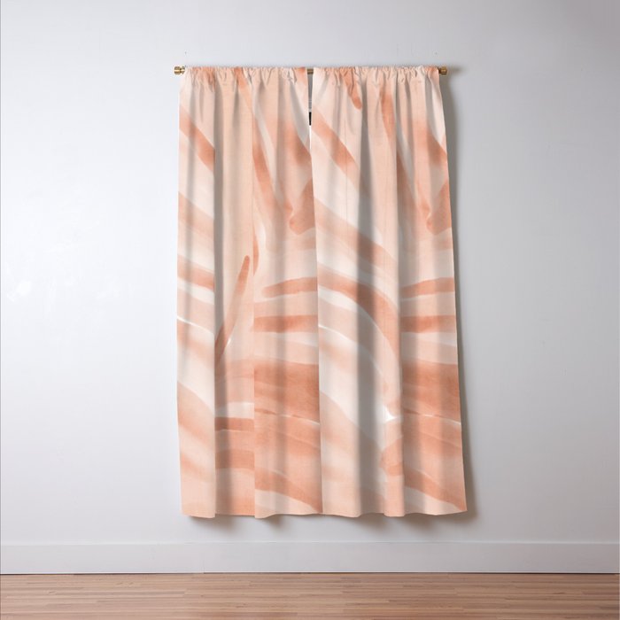 Pastel watercolor leaf detail Window Curtain Gallery Image 3