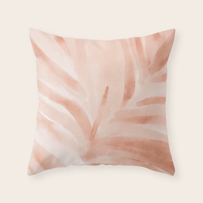 Pastel watercolor leaf detail Throw Pillow Gallery Image 6