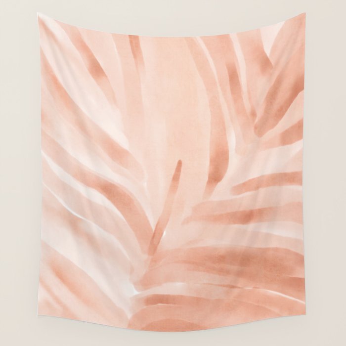 Pastel watercolor leaf detail Wall Tapestry Gallery Image 4