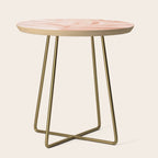 Pastel watercolor leaf detail Side Table Gallery Image 1