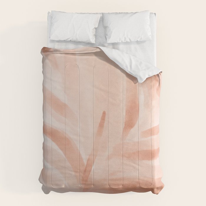 Pastel watercolor leaf detail Comforter Gallery Image 6