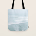 Tiny Surfers from the Sky, Lima, Peru Tote Bag Gallery Image 1
