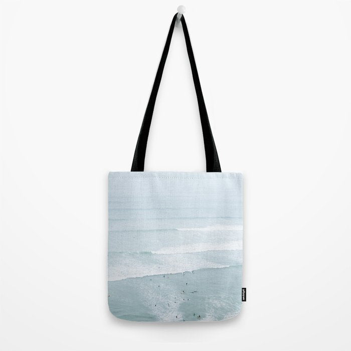 Tiny Surfers from the Sky, Lima, Peru Tote Bag Gallery Image 2