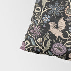 Pollinator Dragons - fantasy, goth floral - muted jewel tones on black Pillow Sham Gallery Image 4