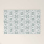Wavy lines and tiny blooms - dusty mint pastel green pattern Welcome Mat Gallery Image 1