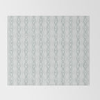 Wavy lines and tiny blooms - dusty mint pastel green pattern Throw Blanket Gallery Image 2