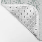 Wavy lines and tiny blooms - dusty mint pastel green pattern Bath Mat Gallery Image 2