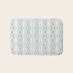 Wavy lines and tiny blooms - dusty mint pastel green pattern Bath Mat Gallery Image 1