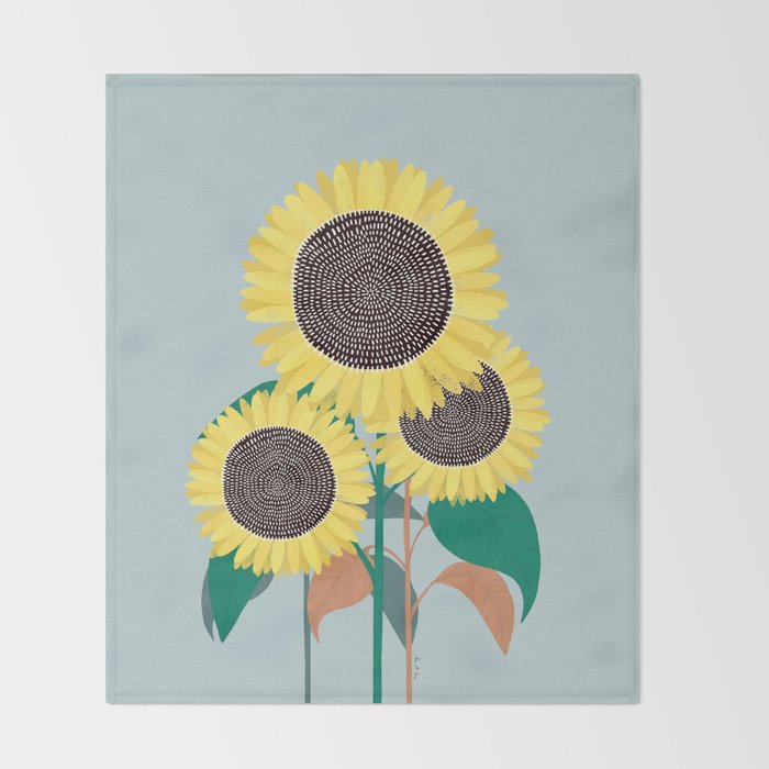 Sunflower and summer Throw Blanket Gallery Image 2