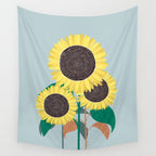 Sunflower and summer Wall Tapestry Gallery Image 4