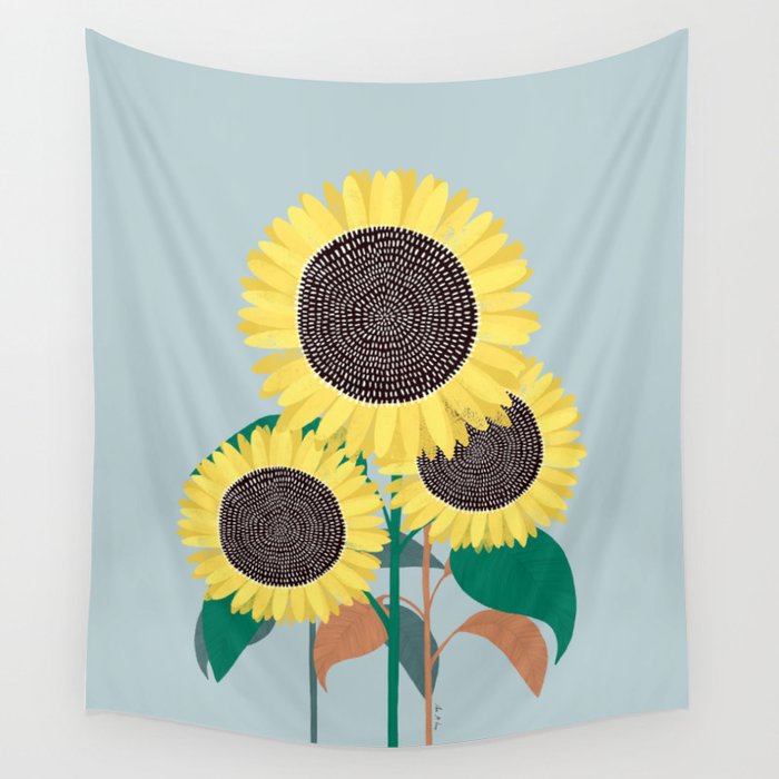 Sunflower and summer Wall Tapestry Gallery Image 4