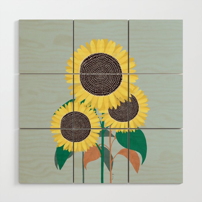 Sunflower and summer Wood Wall Art Gallery Image 1