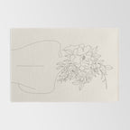 Woman with Flowers Minimal Line I Rug Gallery Image 2