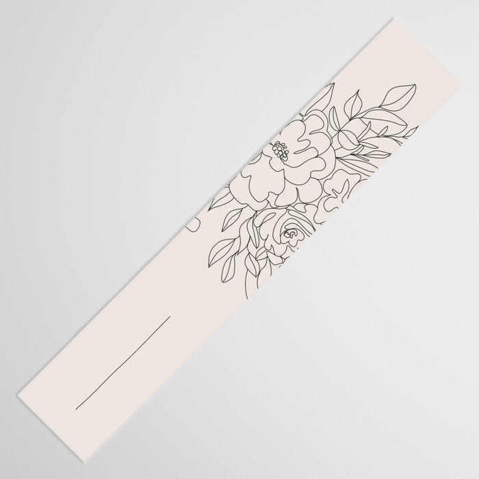 Woman with Flowers Minimal Line I Table Runner Gallery Image 3