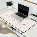 Woman with Flowers Minimal Line I Desk Mat Gallery Image 2