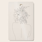 Woman with Flowers Minimal Line I Cutting Board Gallery Image 1